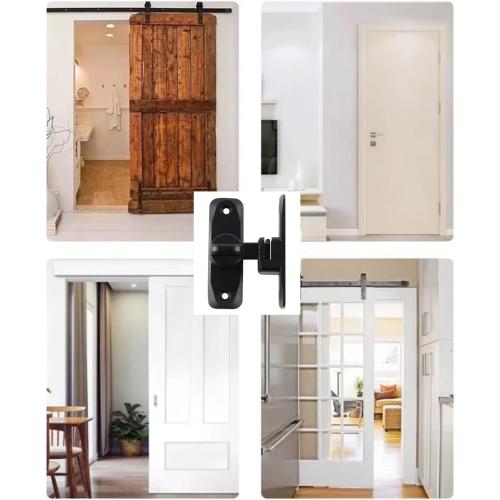 Flip Door Latch Black 180 Degree Heavy Duty Bar Gate Latches Safety Door Lock, Bold Thickened Anti-Rust Update Design (90-180Filp Door Latch)