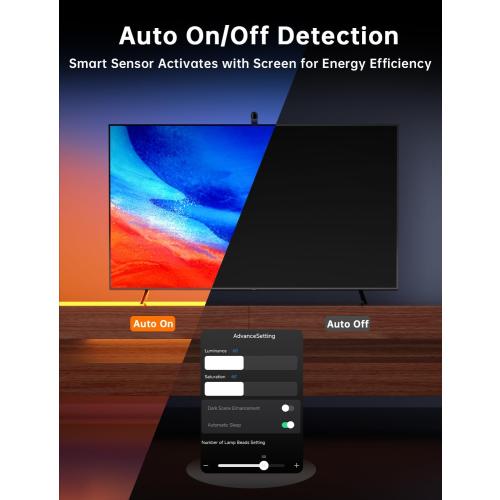 14.7Ft TV LED Backlight, 14.7ft Cuttable TV Lights That Change with TV for 55-65 Inch Screen and PC Monitor, TV Backlight with Sensor, Smart App Control, Game & Music Sync Color Changing Light