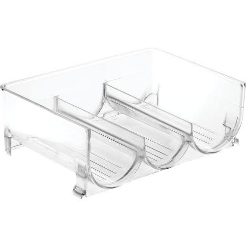Set of 4 iDesign Stackable 3-Section Bottle Holder for Water, Soda, or Wine Bottles - Clear - Made in USA