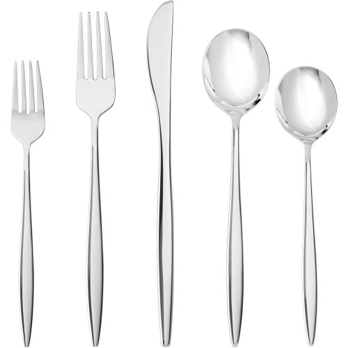 Fortessa Constantin 18/10 Stainless Steel, 20 Piece Flatware Set (Service for 4), Silver