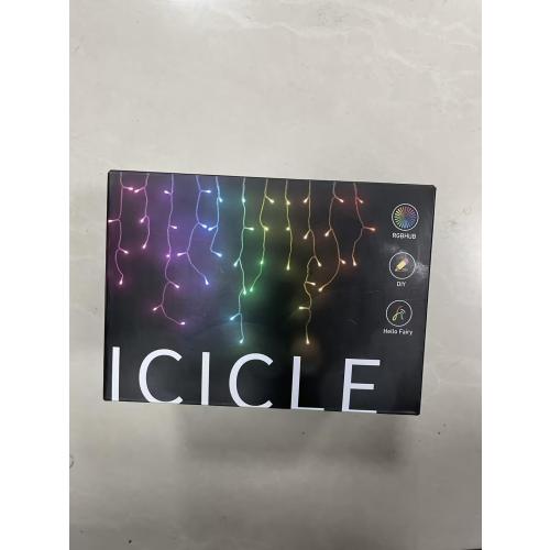 33FT Smart RGB Christmas Icicle Lights – APP Control LED String Lights for Outside, Music Sync, DIY Color Changing, 58  Modes, Connect 3 Strands (99FT) – Waterproof Icicle for Roof, Tree, House