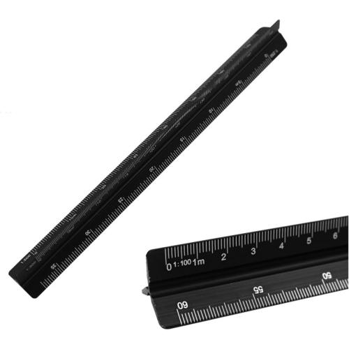 Scale Ruler, Metal Scale Ruler 2 Packs, Aluminium Architectural Scale Rule for Cutting for Architects, Draftsman and Students,Black,30CM