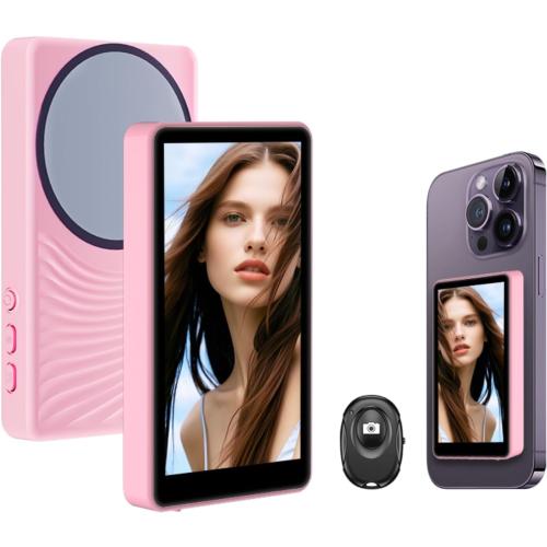 Phone Vlog Selfie Monitor Screen, Bluetooth Remote Back Camera Monitor, No Latency, Selfie/Vlogging/Live Streaming Compatible with iPhone Android Cellphone (Support 4K 60fps Wireless Recording)