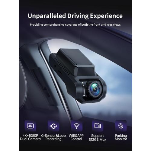 Dash Cam Front and Rear, 4k 1080P Dual Dash Camera for Cars