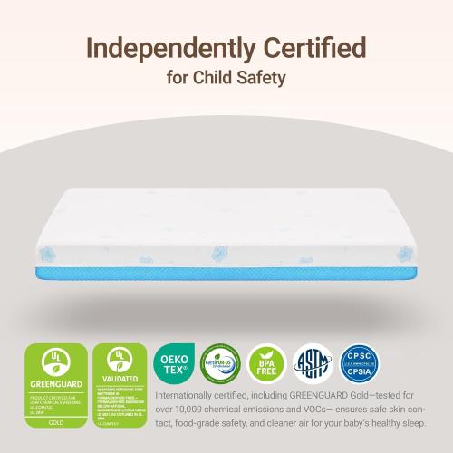 MAMAZING Aerobase Baby Crib and Toddler Mattress, 2-Stage Breathable Mattress, Non-Toxic, Waterproof Sleep Surface, Machine-Washable Cover for Easy Care, Fits Standard Baby Crib & Toddler Bed