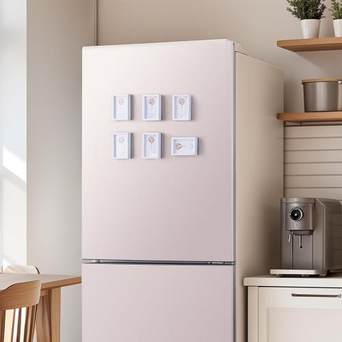 Small Picture Frames, Mini Size Baby Photo Frame, 2x3'', Set of 6, For Tabletop Home Decor, Polaroid Picture Frame with Soft Magnet, Cute Refrigerator Magnets, White