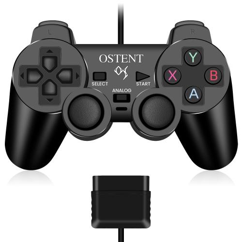 OSTENT Wired Analog Controller Gamepad Joystick Joypad for Sony Playstation PS2 PS1 PS One PSX Console Dual Shock Vibration Video Games