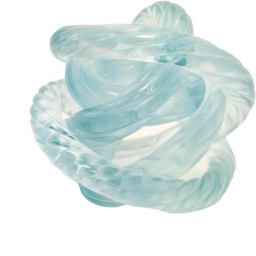 Beachcombers Frosted Teal Blue Glass Knot Small Figurine 3.15