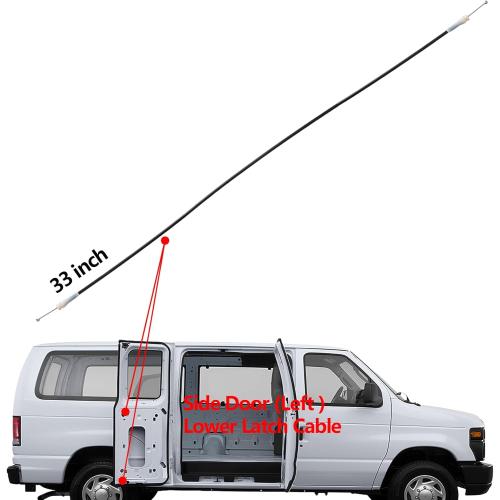 Lower Door Latch Release Cable Compatible for Ford E150 E250 E350 Passenger Side hinged Cargo 40% Door Repair Cable kit (1 Piece)