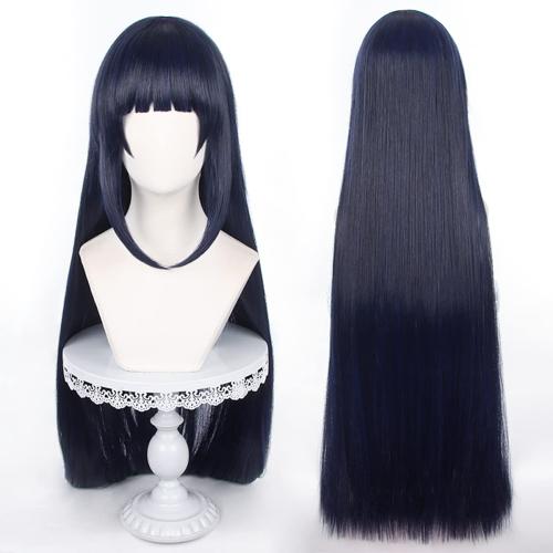 Anime Cosplay Wig Blue Purple Medium Long Straight Hair for Animation Exhibition Christmas Party Halloween Carnival