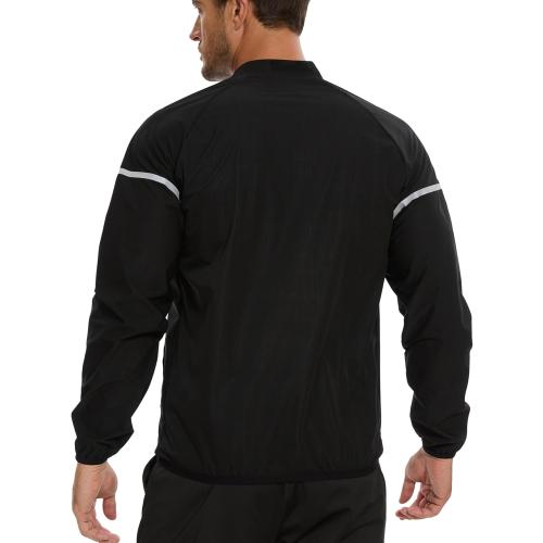 Size L ... Sauna Suit for Men Sweat - Long Sleeve Shirt Jacket Workout Body Shaper Zipper Top Slimming Fitness Trainer Gym