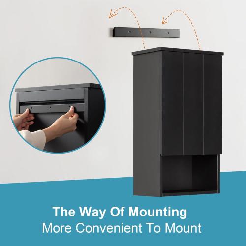 VANIRROR Bathroom Wall Cabinet with Single Door, Soft-Close Hinges, 15x27 inch Wooden Medicine Cabinet for Small Kitchen, Laundry, Entryway, Durable MDF Construction