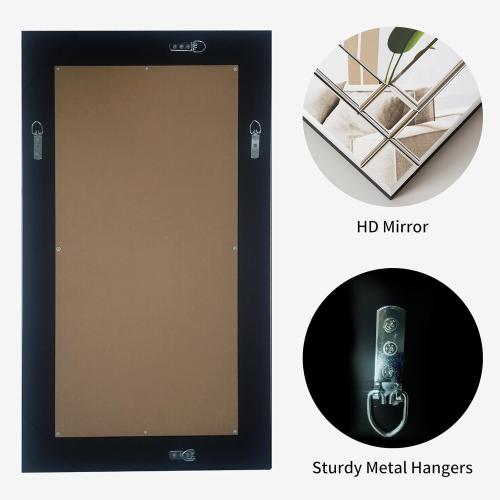 COOL2DAY 48 x 28Frameless Rectangular Wall Mirror,Polished Beveled Edge Decorative Mirrors Modern Wall Decor Mirrors for Bathroom Vanity, Entryway and Living Room