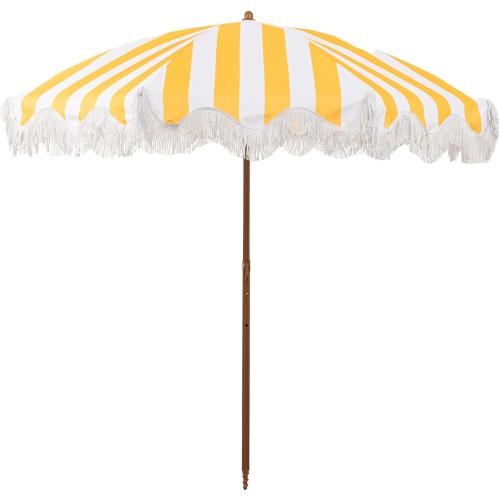 Rayjee 6.5FT Outdoor Patio Umbrella with Fringe, Boho Beach Umbrella | UV Protection | Tilt & Adjustable Height | Portable 2-Piece Aluminum Pole | Perfect for Pool, Garden, Party & Beach
