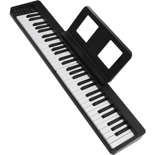 61 Key Size Foldable Electronic Piano for Beginners, Rechargeable Battery, Clear Quality Sound, Portable with Music Stand and Pedal (ABS 2)