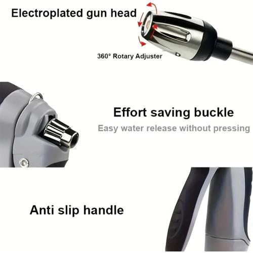 Waterblitz Pressure Washer, Qinux Waterblitz, Water Blitz High Pressure Water Gun, 360° Rotating Garden Hose Nozzle for 1/2 Pipe, for Car/Floor/Patio (B-with Foam Bottle)