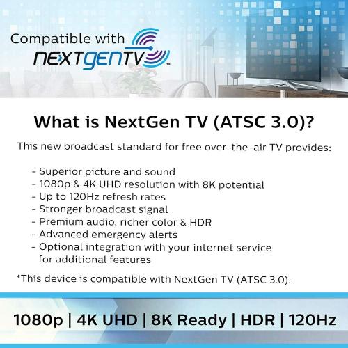 Philips Modern Loop Rabbit Ears Indoor TV Antenna, 15 inch Extendable Dipoles, 4K 1080P VHF UHF, Tabletop Antenna, Digital HDTV Antenna, Smart TV Compatible, 4ft Coaxial Cable, Black, SDV7114A/27