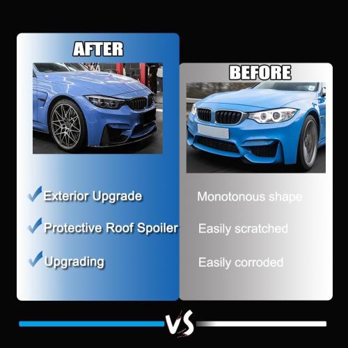 Front Bumper Lip Splitter Spoiler for BMW M3 F80 & M4 F82 F83 2015-2020 Carbon Fiber Pattern Lightweight Polyurethane Body Kit Enhances Aerodynamics & Performance