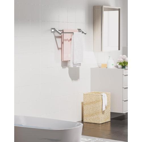 Alise Double Bath Towel Bars Towel Racks for Bathroom,Wall Mount Towel Holder Heavy Duty SUS304 Stainless Steel Towel Hanger Towel Rail,Brushed Nickel