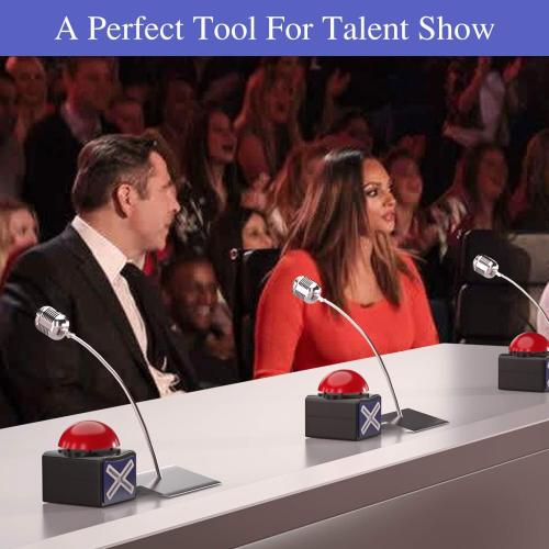 BEAN LIEVE Game Answer Buzzer, Game Buzzer with Lights and Sound Trivia Quiz Got Talent Buzzer, Buzzer Buttons for Game Show, Red Game Buzzer for Classroom (Red)