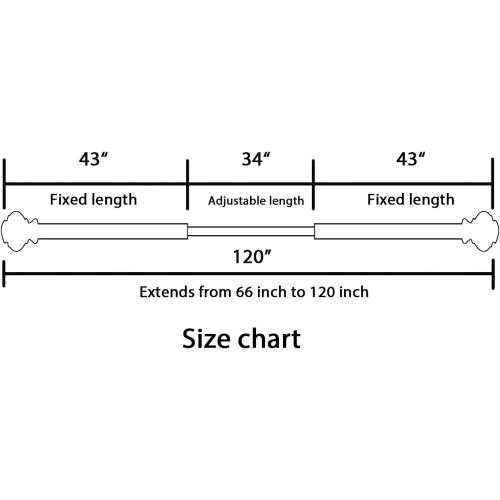 H.VERSAILTEX Window Curtain Rods for Windows 66 to 120 Inches Adjustable Decorative 3/4 Inch Diameter Single Window Curtain Rod Set with Classic Finials, Nickel