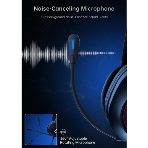 CM7002 Gaming Headset for PS5, PS4, PC, Mac, Switch, Xbox Series, Surround Sound RGB Gaming Headphones with Noise Canceling Microphone, 50MM Dynamic Drivers, 3.5MM Audio Jack, Black