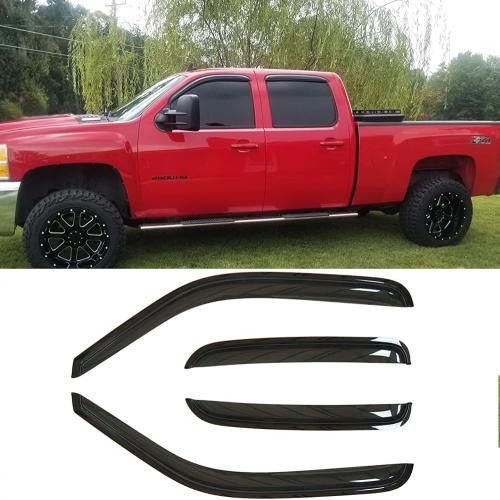 Window Visor Wind Deflectors for 2007-2014 Chevy Silverado/GMC Sierra 1500/2500HD/3500HD Crew Cab & Yukon XL/Suburban/Avalanche,Rainproof Sunproof Protective Replacements Rain Guards 94515
