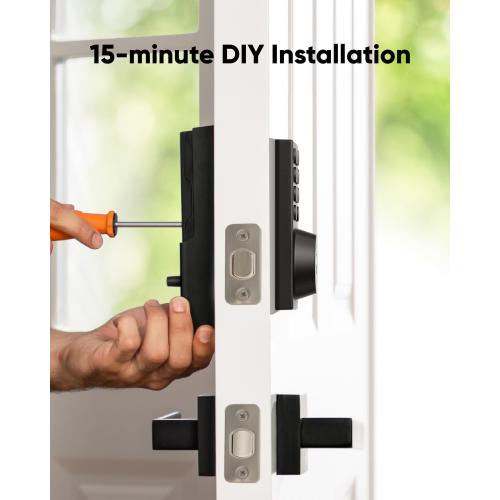 eufy Security Smart Lock C30, Keyless Entry Door Lock, Built-in WiFi Keypad Deadbolt for Front Door, No Bridge Required, Easy Installation, App Remote Control, Reliable Power, BHMA Grade 3