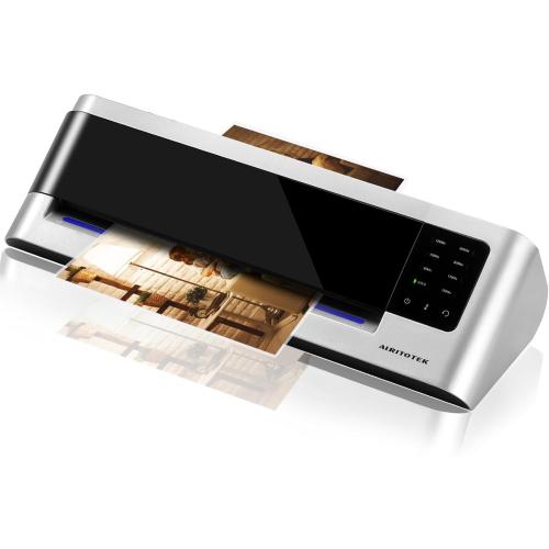 13 Inch Wide Laminator Machine for 3 to 10 Mil Pouches, 800W 4-Roller Commercial and Home Laminating Machine with 30 Pcs 3Mil and 20 Pcs 10Mil Laminating Sheets, Thermal and Cold A3 Laminator