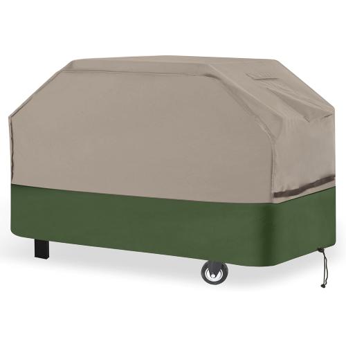 Rachmi Grill Cover for Outdoor Grill 76 Inch, 600D Water-Resistant Anti UV BBQ Cover Fits Weber, Char-Broil, Charcoal Gas Grill Up to 75 Inch Wide Fits Most 5-6 Burner Grills, 76Wx28Dx46H, Khaki/Green