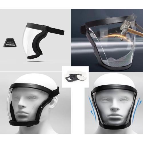 Color Black Super Protective Face Shield Anti-Fog Full Face Safety Shield Unisex All-Inclusive Face Protection with Detachable Flter (Black)