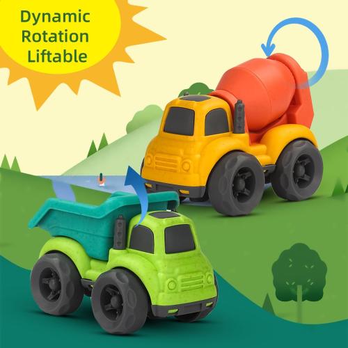 Aigitoy Toddler Car Toys for 2-4 Years Old, Dump Truck, Mixer Cement Set | Outdoor Toy Truck, BPA Free, Phthalates Free, PVC, Recycled Plastic, Easter Christmas Birthday Gifts for 2 3 4 Year Boy Girl