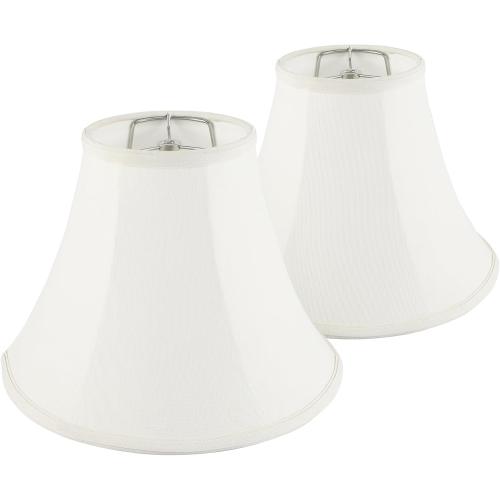 Size  6x13x9.3 inch Set of 2 Bell LampShade , Replacement Lamp Shade for Table Lamp and Floor Lamp, Fabric Linen,Foldable lampshade (Ivory Linen)
