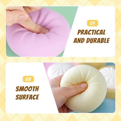 4 PCS Big Glitter Dumpling,Dumpling Squishy, Rainbow Dumplings, Cute Anxiety Relief Fidget, Soft Squeeze Decompression Dough for Adults