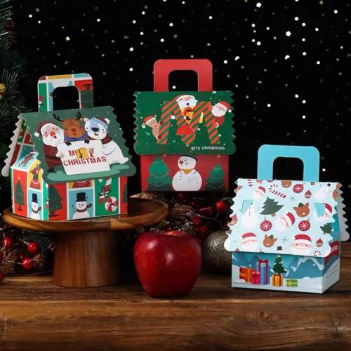 Suponey Christmas Gift Boxes,12pcs Christmas Treat Boxes Santa Candy Box Xmas Party Favor Box for Holiday Gift Wrapping Home Decoration