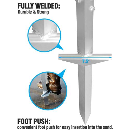 [2024 Upgraded] Exact Design Sand Spike with Bait Box,Protective Cap, Anodized Aluminum, Etched Measurements   Sand Flea Rake Holder (All in one Solution)