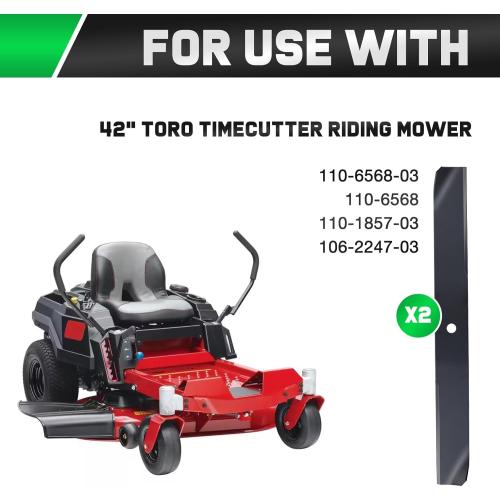 Grasscool Timecutter 42 inch Blades for 42 Deck Toro SS4235 Z4235 Z4200 SS4260 SS4200 Timecutter Zero Turn Mower Replace 110-6568-03 (2 Pack)