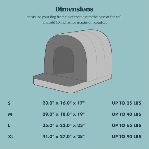 Orthopedic Dog Bed House - Dog House Indoor with Egg-Crate Foam - Tent Bed with Waterproof Lining & Nonskid Bottom, Ideal for Medium Breeds & Fits 30-Inch Crate - Gray