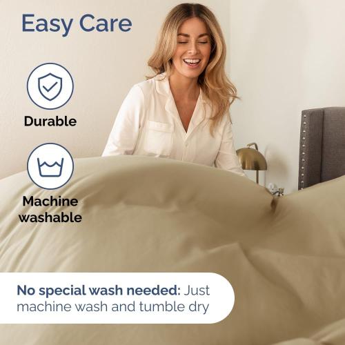 Queen Size 4 Piece Sheet Set - Comfy Breathable & Cooling Bed Sheets Set - Hotel Luxury Bedding for Women, Men, Kids, Teens, Boys & Girls - Deep Pockets, Ultra-Soft, Wrinkle Free - Oeko-Tex - Beige