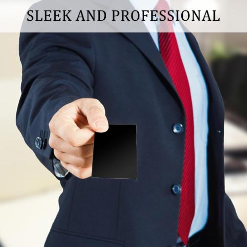 200 Pack Black Metal Business Cards Alloy Metal Business Card Blanks for Laser Engraving Customer DIY Cards (Glossy & Matte Black)