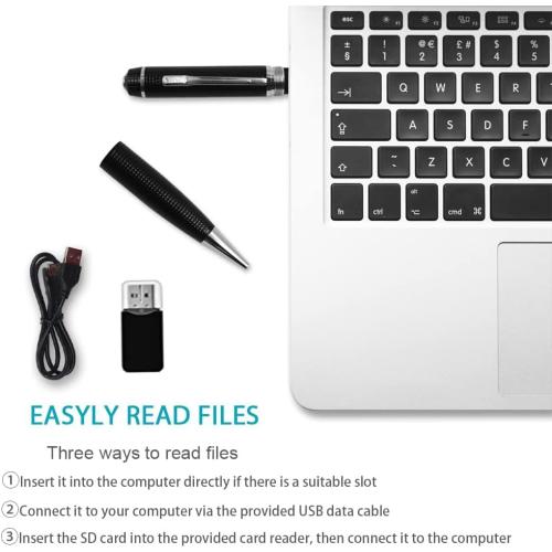 Portable Hidden Camera Pen, Mini Body Video Camera Pen,1080P Security Camera with Loop Working, Photo Taking for Indoor/Outdoor Security, No WiFi, No Audio, Support up to 32GB SD Card(Not Included)