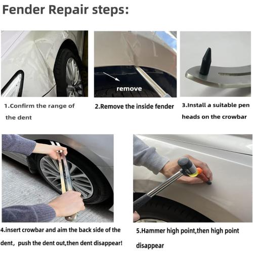 67pcs/Set Car Paintless Dent Removal Kit, Auto Fender Damage Repair Big Curved Rod Crowbar Puller Lifter Rods Tools with Glue Tabs, Glue Sticks, Leveling Tools and more for Car Body Dent Repair