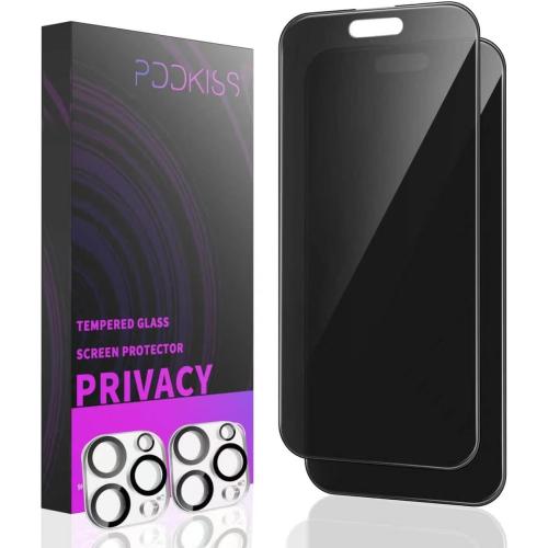PDDKISS 2 Pack Privacy Screen Protector for iPhone 16 Pro