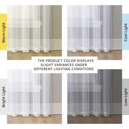 NICETOWN White Sheer Curtains 84 inches Long - Home Decoration Grommet Airy & Lightweight Elegant Window Treatments with Light Filtering for Bedroom/Living Room (2 Panels, W54 x L84)