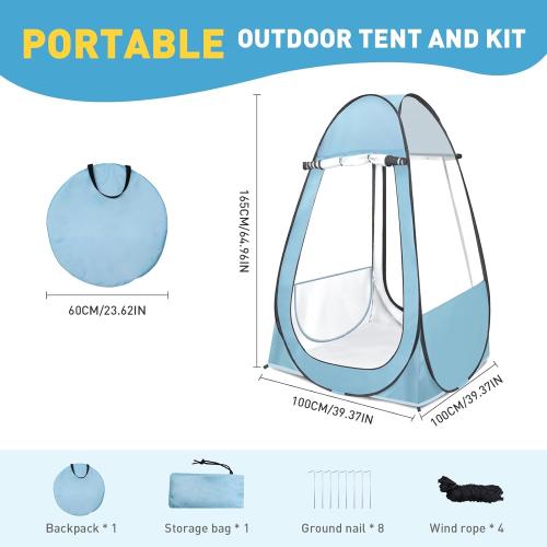 Pop Up Tent, Clear Outdoor Tents Sports Fishing, Rainproof and Windproof Beach Camping, Lightweight and Sturdy, Easy Set Up, UPF 50  Portable Folding 39 x 64