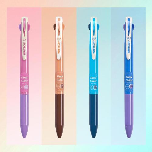 WRITECH Multi Colored Gel Pens: 0.5mm 2 in 1 Assorted Color Ink Fine Point Tip Aesthetic Retractable Pen Smooth Writing No Bleed For Journaling Coloring Drawing 8ct
