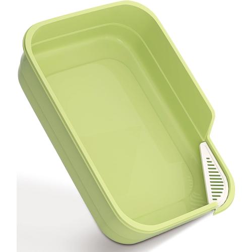 Vealind Extra Large Cat Litter Box High Sided and Low Entry Litter Tray for Senior and Big Cats 23.6 x15.7 x5.9 XL Deep High Back Kitty Litter Boxes for Indoor Cats