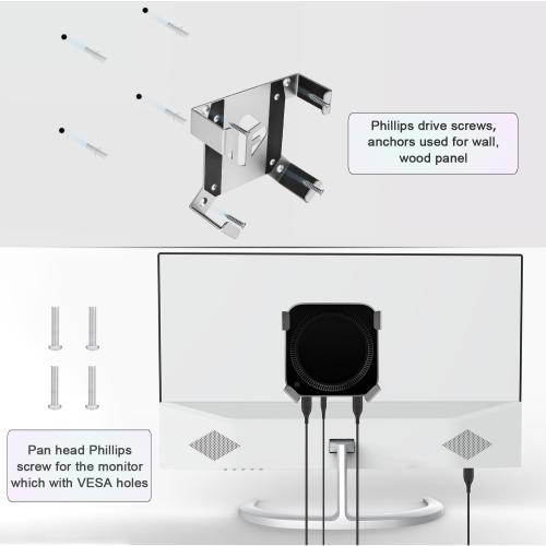 IFCASE Under Desk, VESA, Wall Mount for Mac mini M4/M4 Pro 2024, Silver