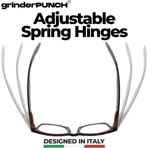 Brown and Black grinderPUNCH Classic Reading Glasses for Women and Men Stylish Lightweight Readers Round Readers for Women and Men