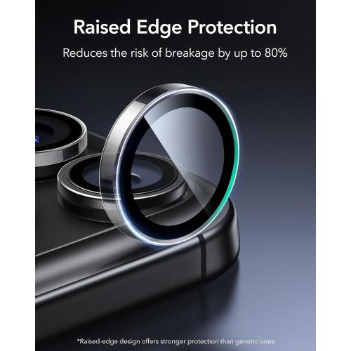 ESR Camera Lens Protector for iPhone 17 Pro Max/17 Pro/16 Pro Max/16 Pro/15 Pro Max/15 Pro/14 Pro Max/14 Pro, Ultra-tough HD Individual Lens Protectors, Ultra-thin Tempered Glass, 1 Pack, Clear